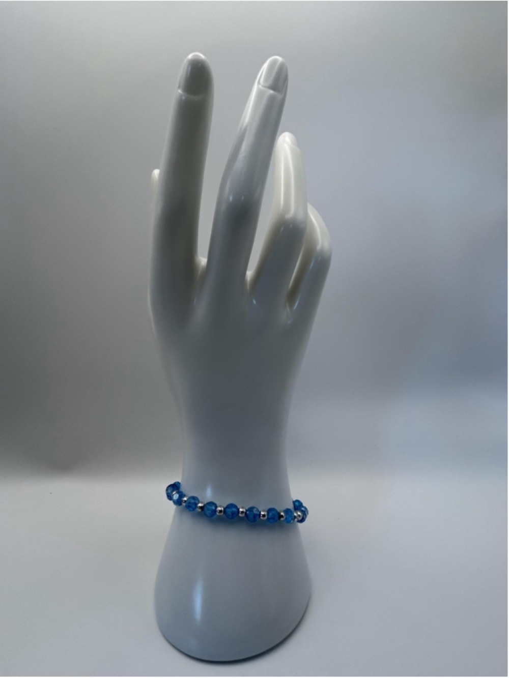 Bracelet Set Blue Glass Beaded Stretch 4 Piece Boho Stack Jewelry 7 In - Picture 6 of 8